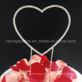 Renaissance Single Heart Wedding Cake Topper Rhinestone Heart